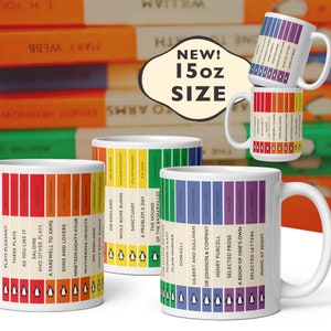 Rainbow Penguin Book Covers, Penguin Classics Mug, Literary Classics, Book Lover Gift, Librarian, Teacher and Readers Cup NEW 15oz Size