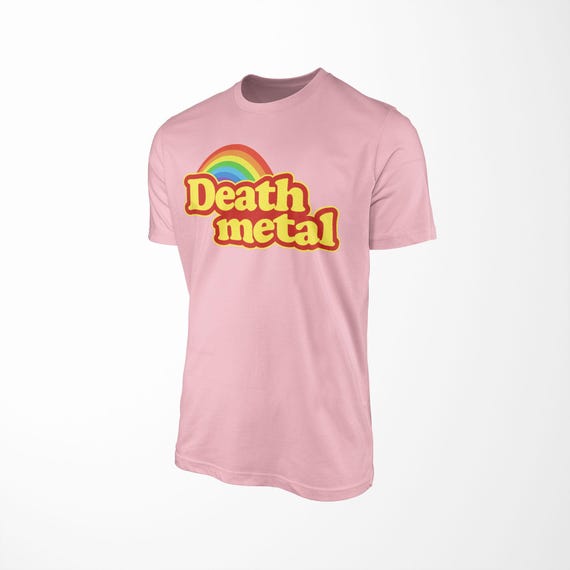 Pink Metal Shirt Death Metal Rainbow Graphic T-shirt, Pink Heavy Metal Gift New  Zealand