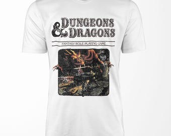 Camiseta vintage de Dragones y Mazmorras: Camiseta unisex con dados D20 desgastados
