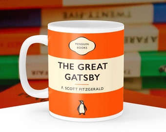The Great Gatsby - F. Scott Fitzgerald Penguin Book Covers, Penguin Classics Mug, Literary Paperback Lover Gift, Librarian, Readers Cup
