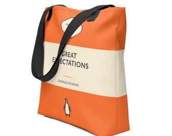 Great Expectations - Charles Dickens Penguin Book Covers Tote Bag, Penguin Classics Shopping Bag, Book Lover Literary Gift