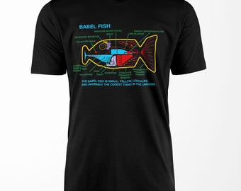 Camiseta con diagrama de pez de Babel de la Guía del autoestopista: regalo para geeks de ciencia ficción