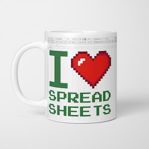 I Love Spreadsheets Mug: Accountant Gift, Analyst Present