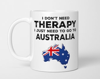 Taza "Amante de Australia": Un divertido regalo para viajes terapéuticos