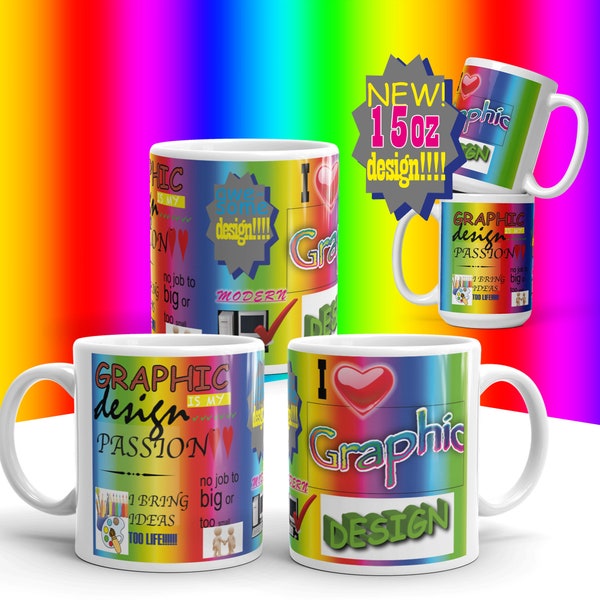 Graphic Designer Gift, Thank You Gift, Graphic Design is my Passion, New Job Graphic Designer, Creative, Art Director, Graphic Designer Mug