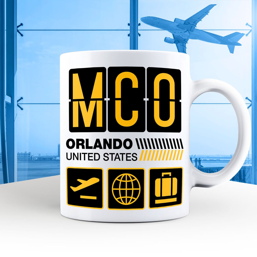 Orlando Airport Tag, United States Vacation Travel, MCO Airport Code, Orlando Holiday Mug, MCO