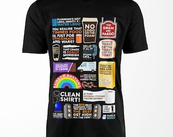 Peep Show Quotes T-Shirt: Funny TV Sitcom Mark and Jeremy Cotton Tee