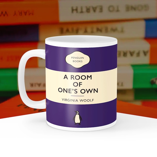 A Room of One’s Own - Virginia Woolf Penguin Book Covers, Penguin Classics Mug, Literary, Paperback Book Lover Gift, Librarian, Readers Cup