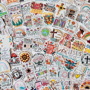 Pack d'autocollants chrétiens imperméables | Autocollants en vinyle versets bibliques | Stickers Faith pour ordinateur portable, journal, téléphone | Cadeaux chrétiens