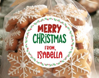 Personalized Christmas Gift Stickers , Name Gift Tag Stickers, Holiday Labels, Customized Name Labels Kids