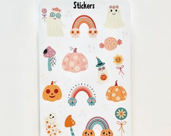 Halloween Sticker Bogen: Geister-Party-Dekor, wasserfeste Vinyl-Aufkleber