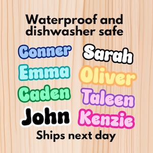 Waterproof Name Stickers – Dishwasher Safe School Labels