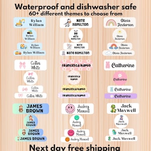 102 wasserdichte Kindergartenetiketten, spülmaschinenfeste Aufkleber, Schulbedarf, Namensetiketten, benutzerdefinierte Etiketten, Namensetiketten für Wasserflaschen