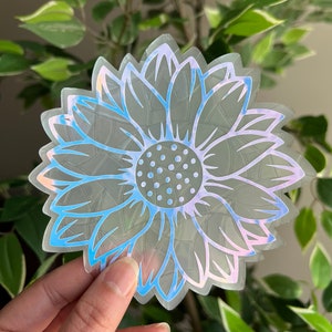 Sunflower suncatcher sticker, prism window sticker, rainbow window cling, Rainbow maker, sunflower sticker, floral sticker, Mom Easter gift