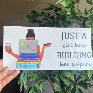 Girl Boss UV DTF Cup Wrap: Permanent Waterproof Adhesive for 16oz Glass Can