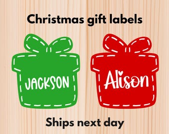 Personalized Christmas Gift Labels | Custom Name Christmas Stickers | Christmas Present Stickers | Christmas Gift Tag Stickers