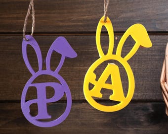 3D Printed Custom Name Bunny Egg Easter Basket Tag | Personalized Easter Gift Tag | Kids Easter Basket Name Decoration
