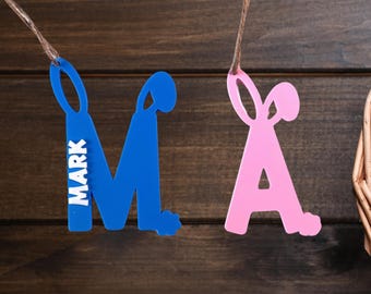 3D Printed Custom Name Easter Basket Tag – Personalized Bunny Gift Tag – Reusable Spring Basket Name Decoration for Kids
