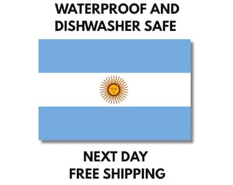 Argentina Flag Sticker, Vinyl Travel Stickers, South American Countries, Water Bottle Sticker, Laptop Decals, Luggage Sticker