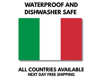 Italy Flag Sticker, Vinyl Travel Stickers, Italian Stickers Gifts, Water Bottle Sticker, Laptop Decals, Luggage Sticker
