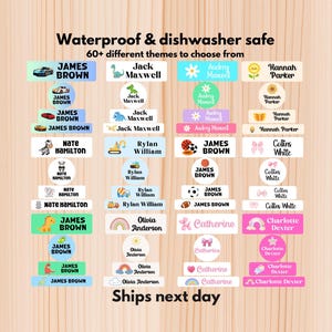 102 étiquettes imperméables pour garderie - Autocollants lavables au lave-vaisselle - Autocollants nominatifs - Fourniture scolaire - Etiquettes nominatives - Etiquettes personnalisées - Etiquettes pour garderie