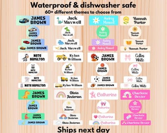 Waterproof Name Labels – Dishwasher Safe, Customized Stickers for School - Daycare