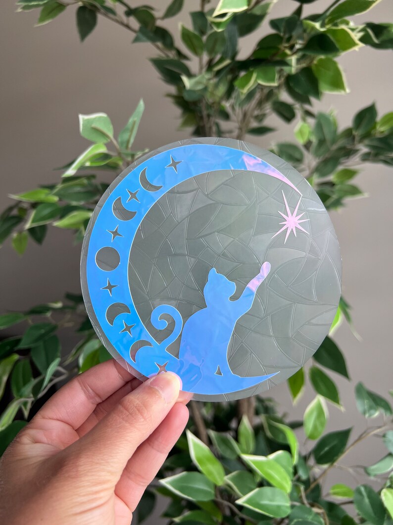 Celestial Cat Window Suncatcher Sticker – Astrology Kitty Decal – Sun ...