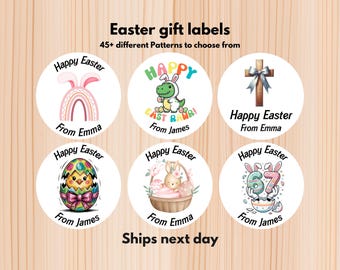 Easter Basket Name Labels, Personalized Easter Stickers, Custom Bunny Name Tags for Kids, Spring Gift Labels, Custom Bunny Stickers for Kids