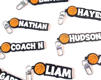 Personalized Basketball Name Keychain | Custom Sports Keychain | 3D Printed Basketball Gift for Players, Team & Coaches