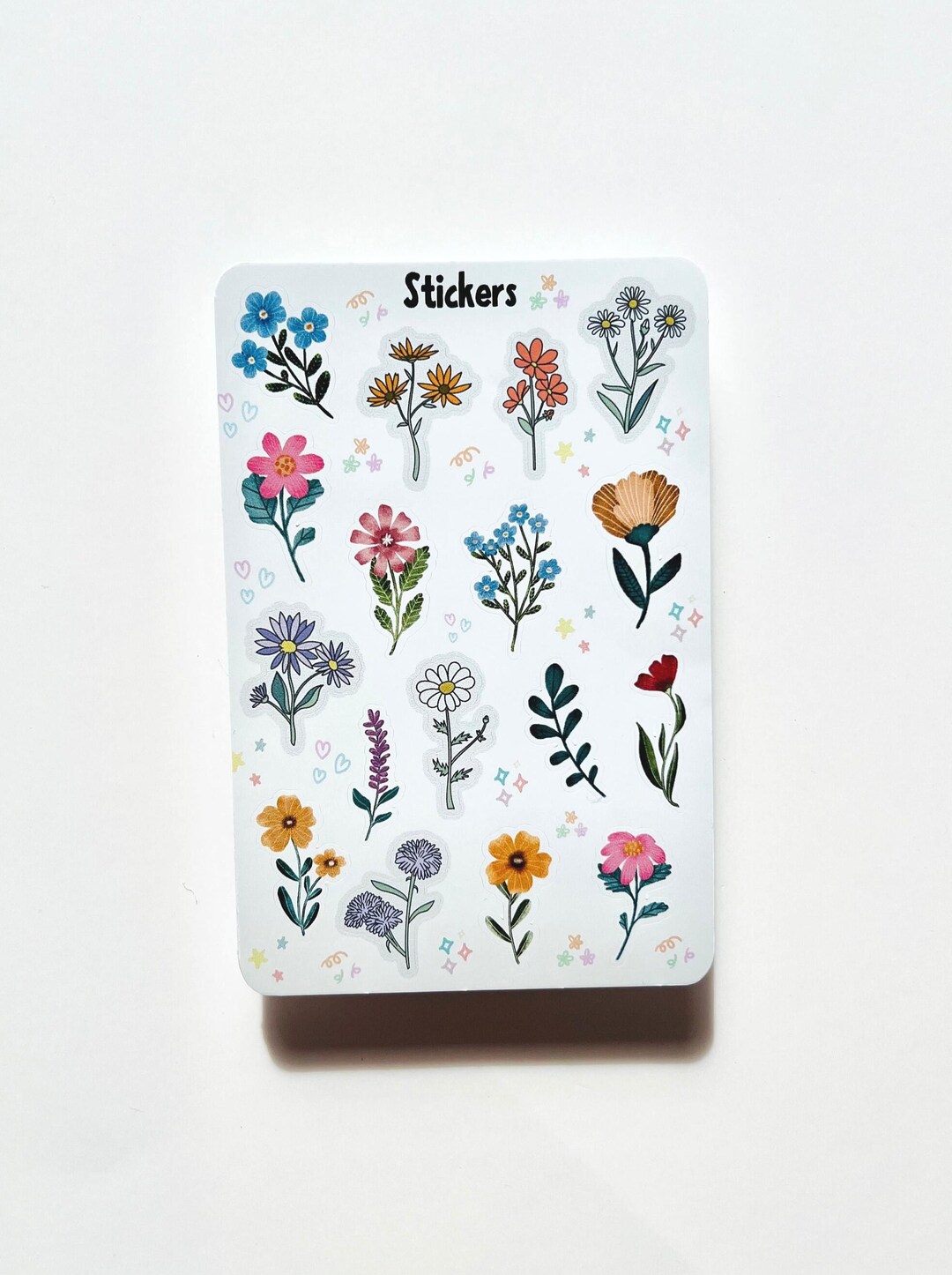 Aesthetic Floral Sticker Sheet, Waterproof Vinyl Stickers - Etsy