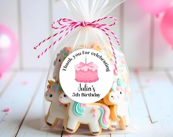 Custom Birthday Party Favor Stickers – Personalized Celebration Labels – Kids Party Favors – Name Party Sticker – Birthday Decorations