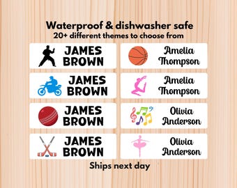 Waterproof Custom Name Labels for Kids - Dishwasher Safe School & Daycare Supplies