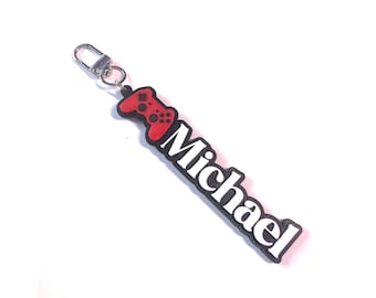 Custom Gaming Controller Name Keychain – 3D Printed Personalized Gamer Gift, Controller Keychain