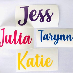 Personalized vinyl decal label stickers, custom name stickers, kitchen organization, bridesmaid gifts, gift boxes, mugs, birthday gift