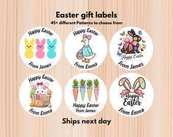 Personalized Easter Name Labels – Custom Easter Basket Stickers for Kids, Easter Gift Labels