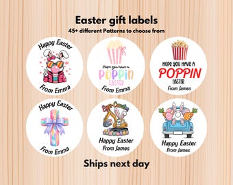 Easter Basket Name Labels, Personalized Easter Stickers, Custom Bunny Name Tags for Kids, Spring Gift Labels, Custom Bunny Stickers for Kids