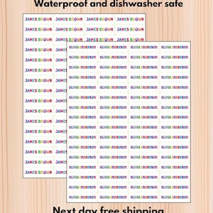 Wasserdichte Etiketten für Kindertagesstätten, spülmaschinenfeste Aufkleber, Namensetiketten für Sommercamps, Schulbedarf, kundenspezifische Etiketten, Namensetiketten für Wasserflaschen