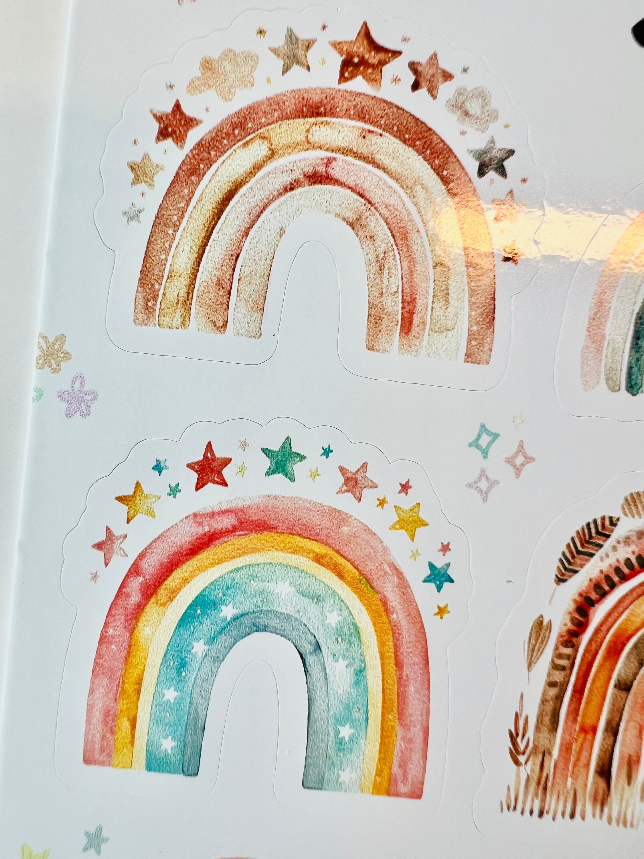 Bohemian Rainbow Sticker Sheet: Waterproof Vinyl Planner Stickers - Etsy