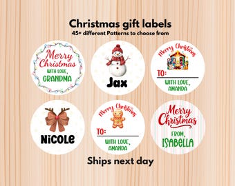 Personalized Christmas Gift Stickers , Name Gift Tag Stickers, Holiday Labels, Customized Name Labels Kids