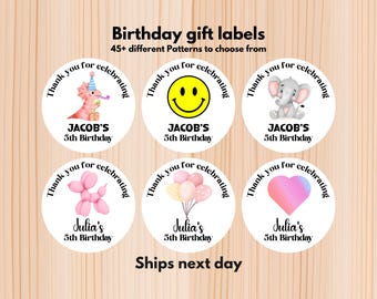 Personalized Birthday Party Favor Stickers – Custom Celebration Labels