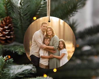 Picture Ornament, Custom Christmas Ornament, Couples Ornaments, Personalized Photo Ornament, Wood, Holiday Decor, Unique Christmas Gift