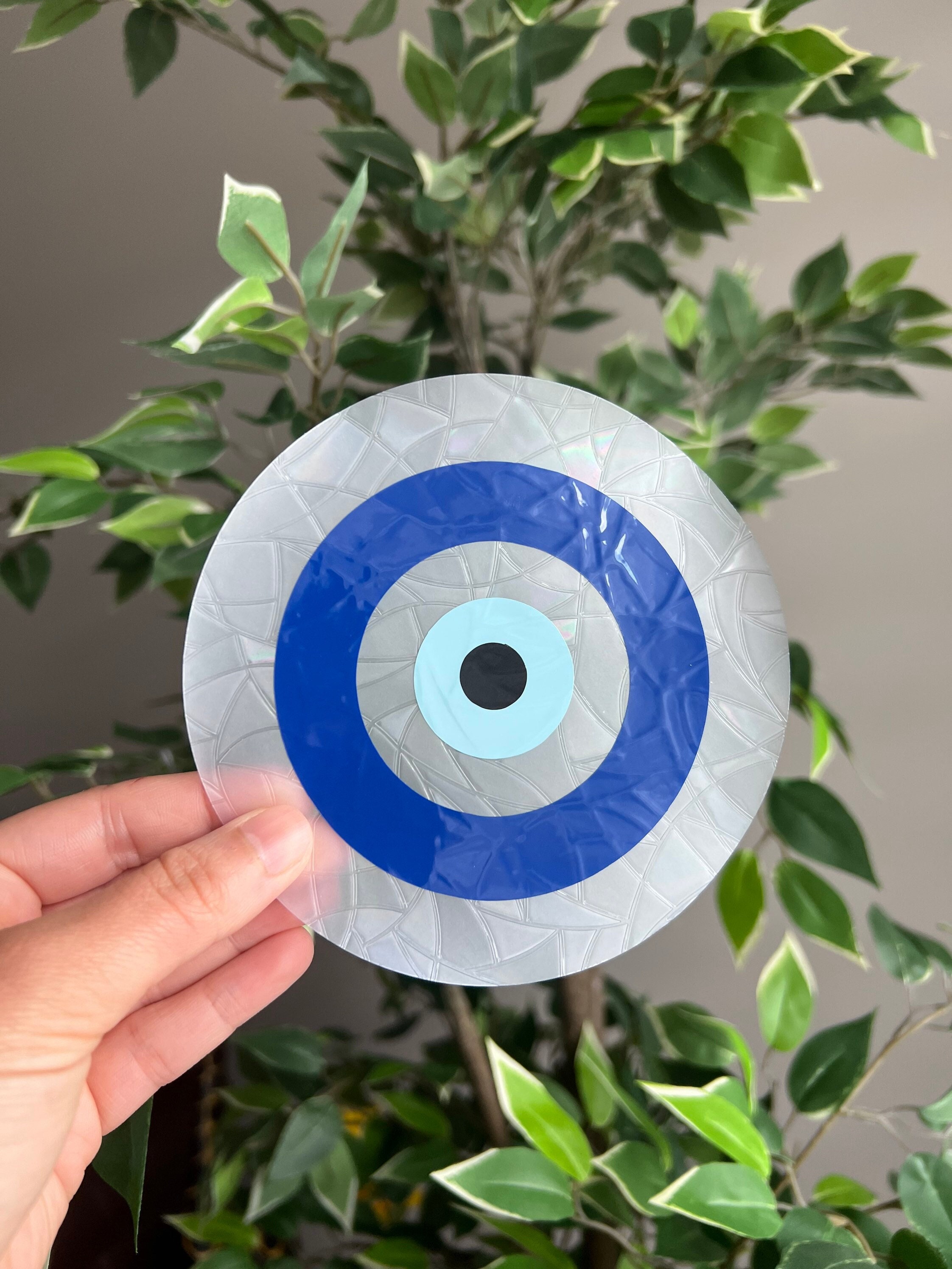 4” Blue Evil Eye Sticker Tear Seeing Protect Good Drop Karma Positive Energy