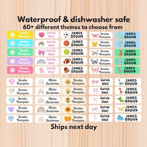 Waterproof Name Labels – Dishwasher Safe School & Daycare Stickers