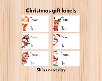 Personalized Christmas Gift Stickers , Name Gift Tag Stickers, Holiday Labels, Customized Name Labels Kids