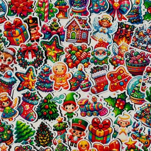 Lot de 25 autocollants Noël mystère, cadeaux d'anniversaire pour enfants, autocollants père Noël, autocollants skateboard, autocollants imperméables, bouteille d'eau