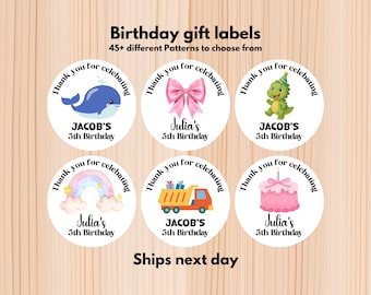 Custom Birthday Party Favor Stickers – Personalized Celebration Labels – Kids Party Favors – Name Party Sticker – Birthday Decorations