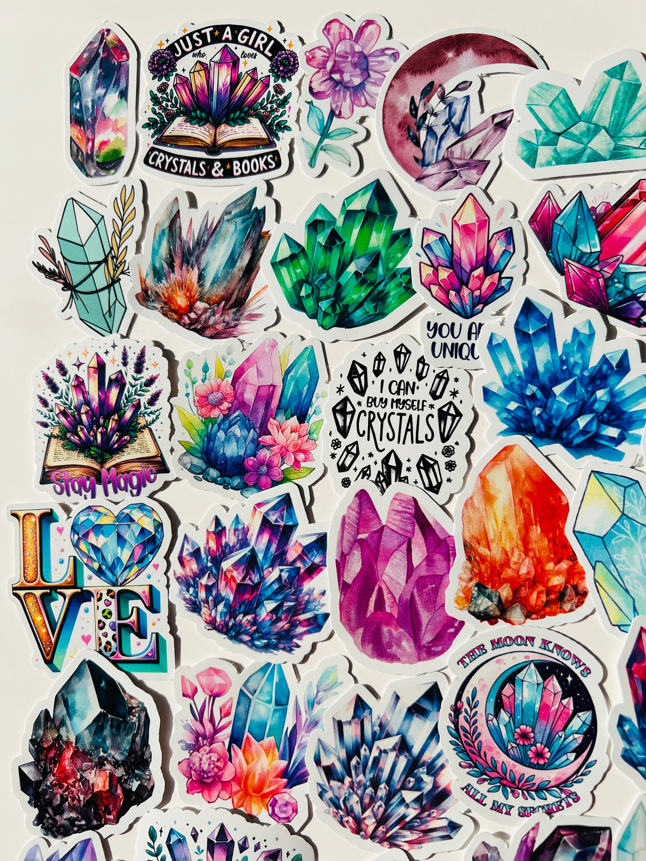 Crystal Stickers Pack: Waterproof Vinyl Decals - Etsy