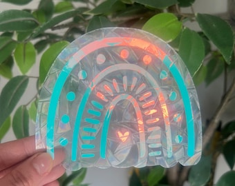 Pegatina para ventana con atrapasol de arcoíris, calcomanía de prisma para atrapar el sol, regalo de decoración bohemio para el hogar, atrapaluz para ventana de coche, relleno para cestas de Pascua.