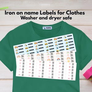 Iron on Daycare Labels, Washer and Dryer Safe , Iron on transfers, Summer camp name labels, School Supply, Customized Labels