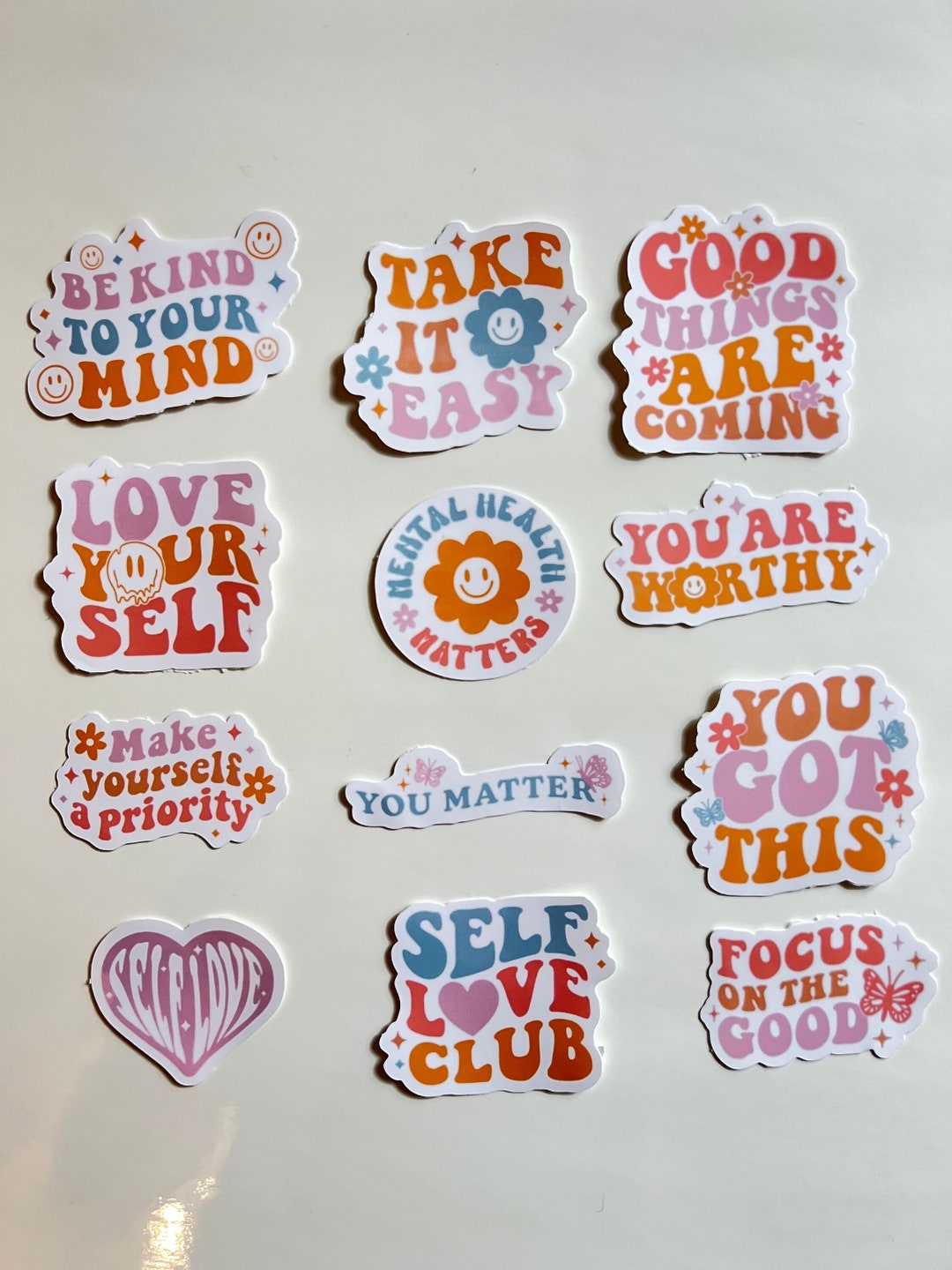 Mental Health Sticker Pack: Motivational Waterproof Vinyl Stickers - Etsy